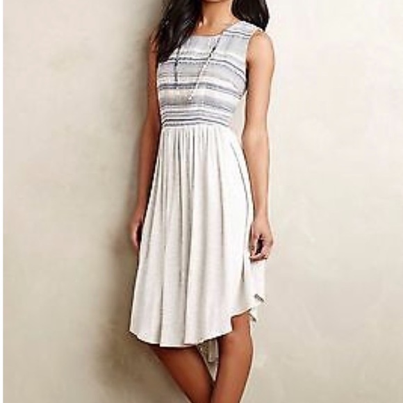 Anthropologie Dresses & Skirts - Anthropologie White Cream Striped Sleeveless Midi Dress